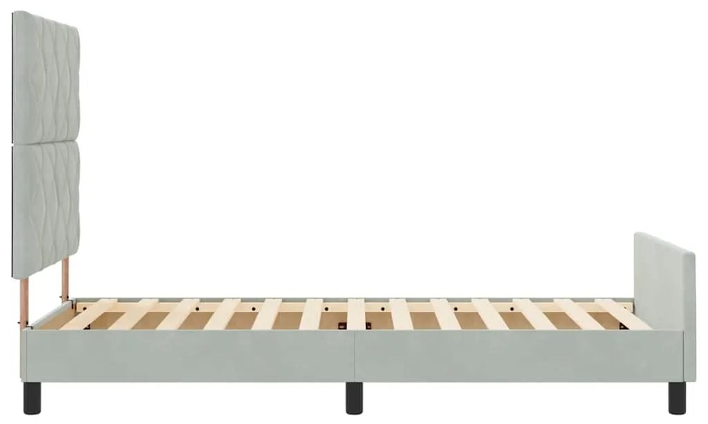 Cama vidaXL Cinza Claro 100x200 cm Veludo
