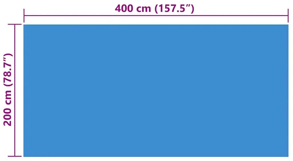 Cobertura para piscina 400x200 cm PE azul