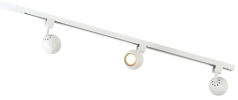 Sistema de calhas moderno branco 3 luzes monofásicas - Gissi