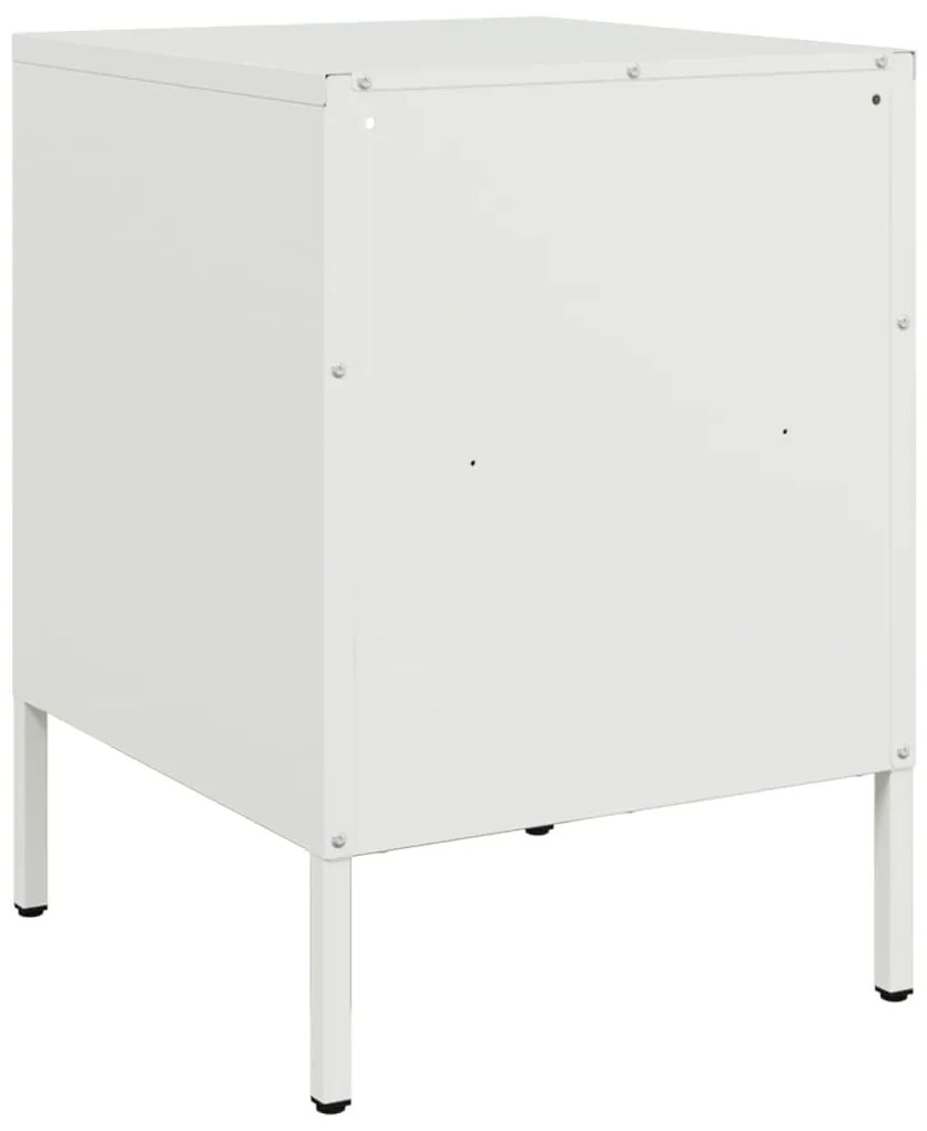 Mesas de cabeceira 2 pcs 36x39x50,5 cm aço branco