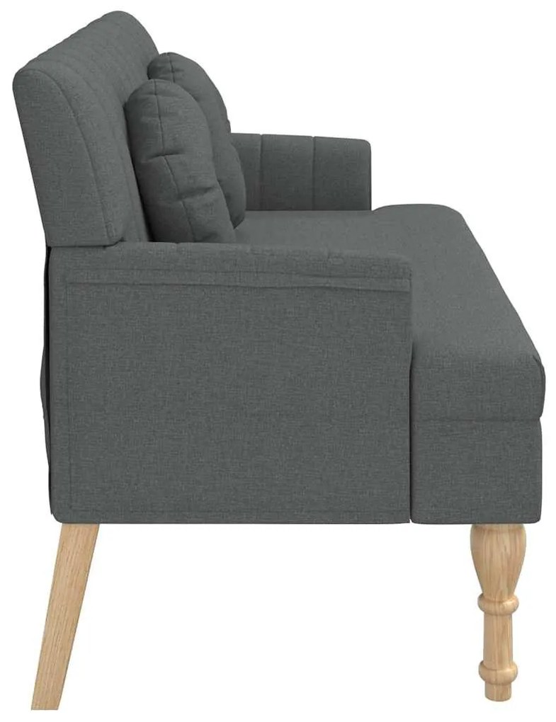 Banco c/ almofadões 113x64,5x75,5 cm tecido cinzento-escuro