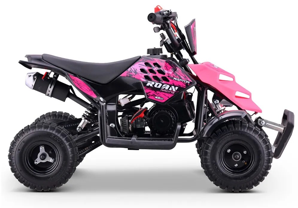 Mini moto 4 gasolina para crianças 49cc Raptor R4 Rosa