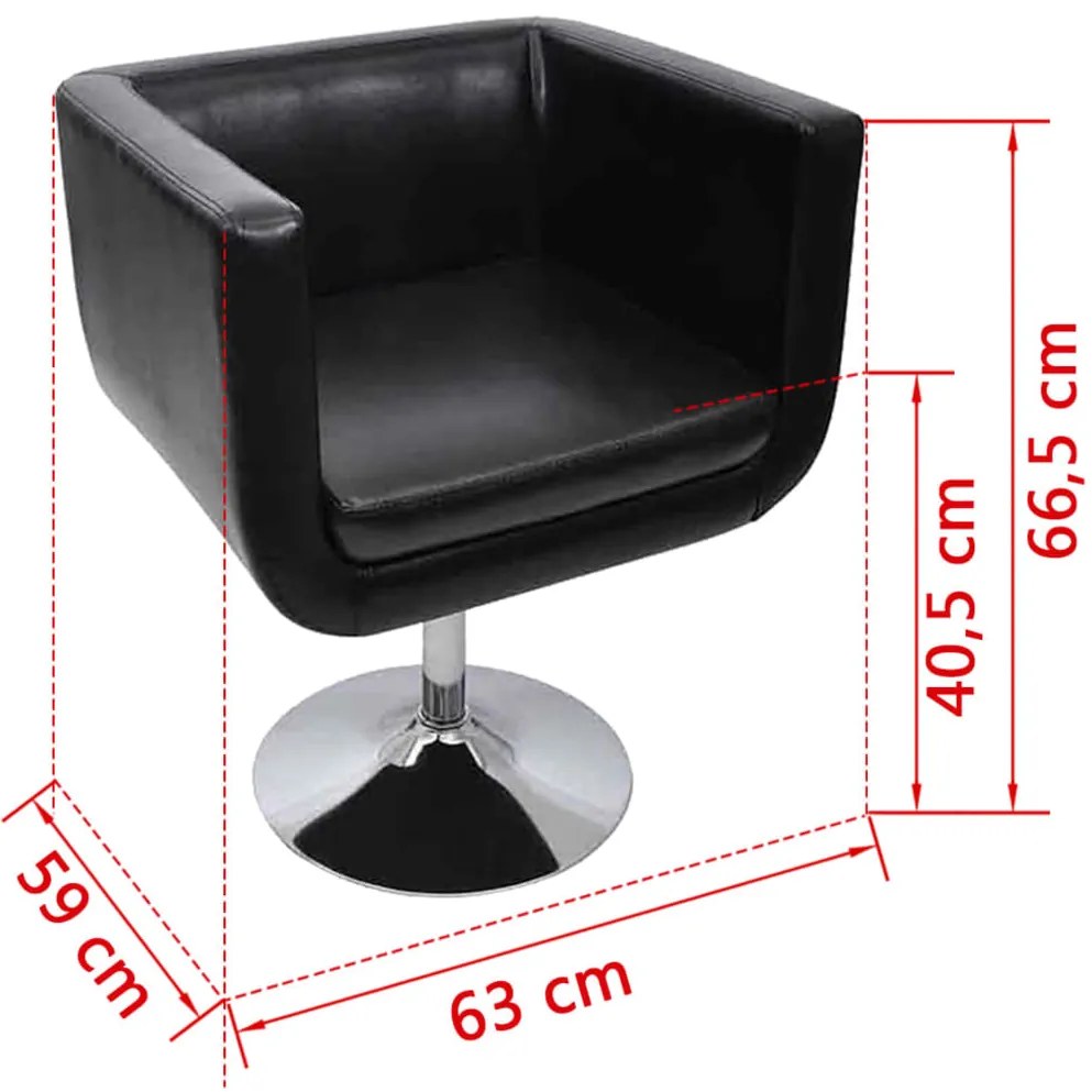 Cadeiras de bar 2 pcs couro artificial preto