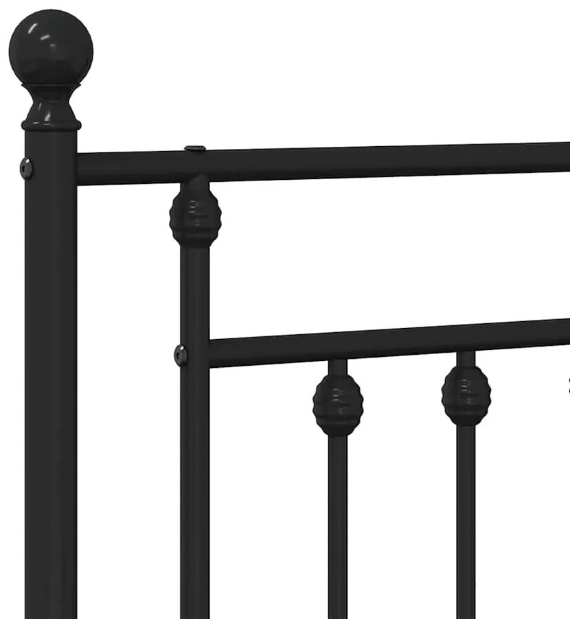 Estrutura de cama com cabeceira e pés 193x203 cm metal preto