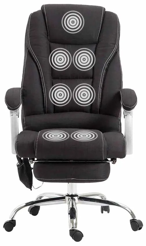 Cadeira de escritório em tecido Pacific com função de massagem preta