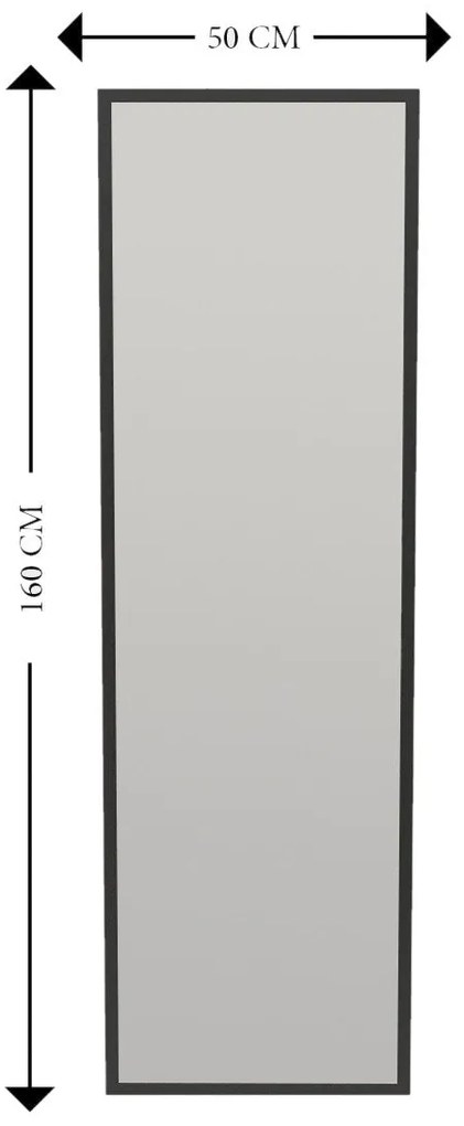 Espelho Tessa – Preto – 50 cm x 160 cm x 2,2 cm