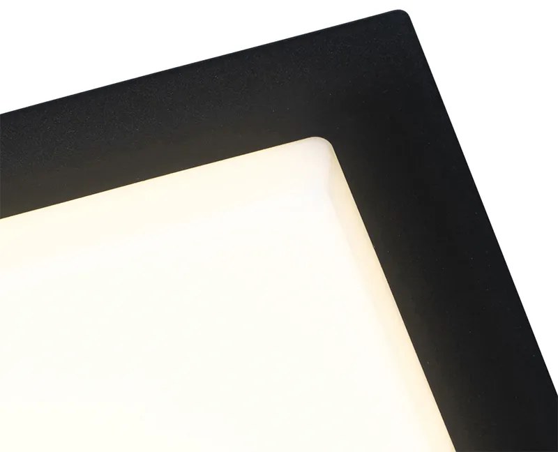 Candeeiro de teto moderno preto quadrado com LED IP44 - Lys Moderno