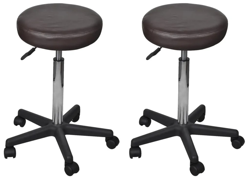 vidaXL Bancos de escritório 2 pcs 35,5x84 cm couro artificial castanho