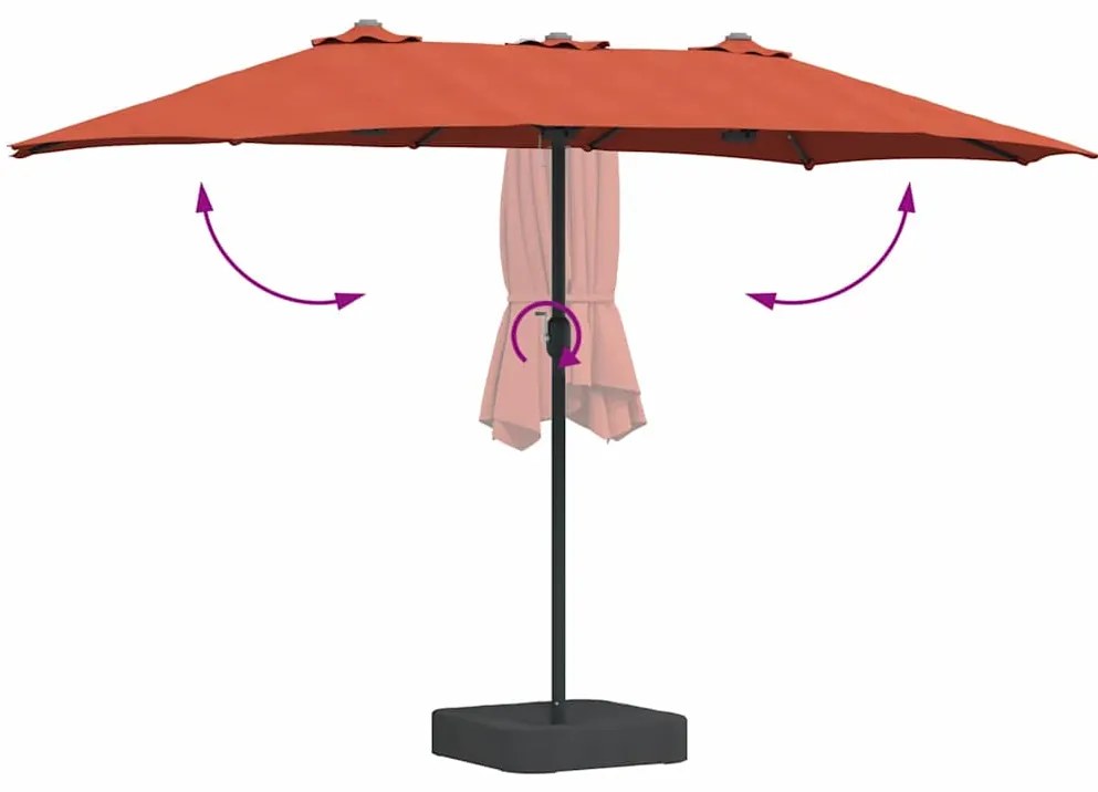 Guarda-sol de Jardim Terracota 385 x 209 x 244 cm tecido