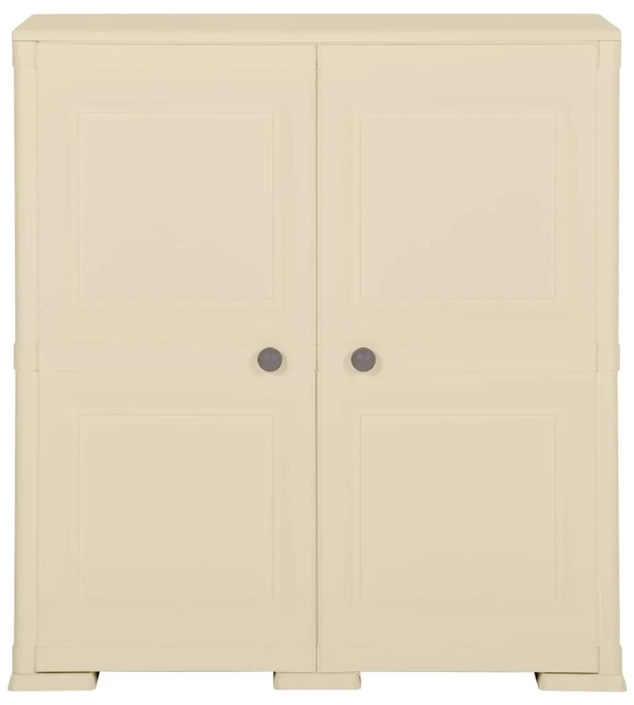 Armário de plástico 79x43x85,5 cm design de madeira branco nata