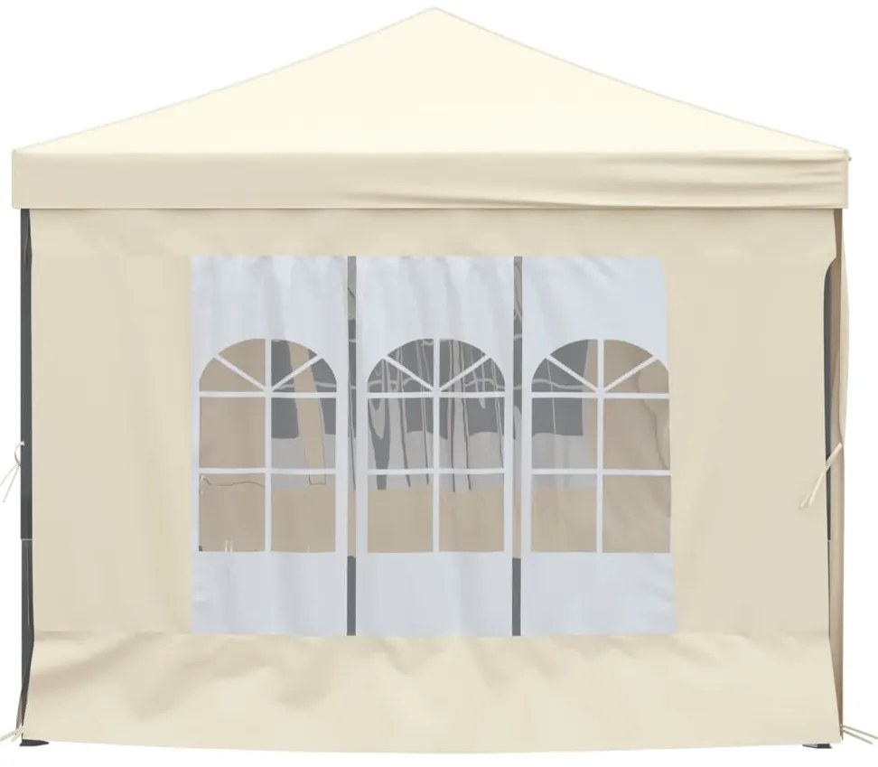Tenda para festas dobrável com paredes laterais 3x6 m creme