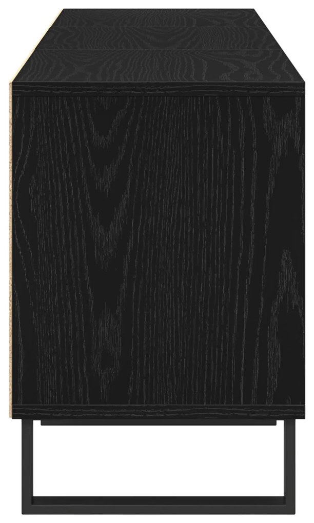 Armário para TV vidaXL Preto Carvalho 150x30x44,5 cm Madeira engenheir