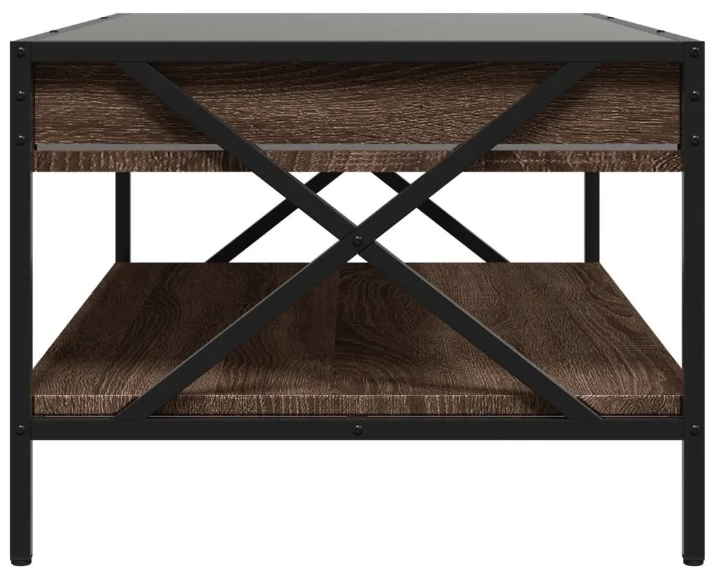 Mesa de centro luzes LED Infinity 90x50x38 cm carvalho castanho