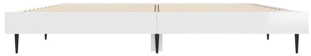 Estrutura cama 140x190 cm derivados de madeira branco brilhante