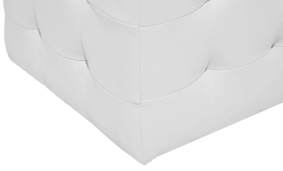 Tamborete com arrumação em pele sintética branca 72 x 42 cm MICHIGAN Beliani