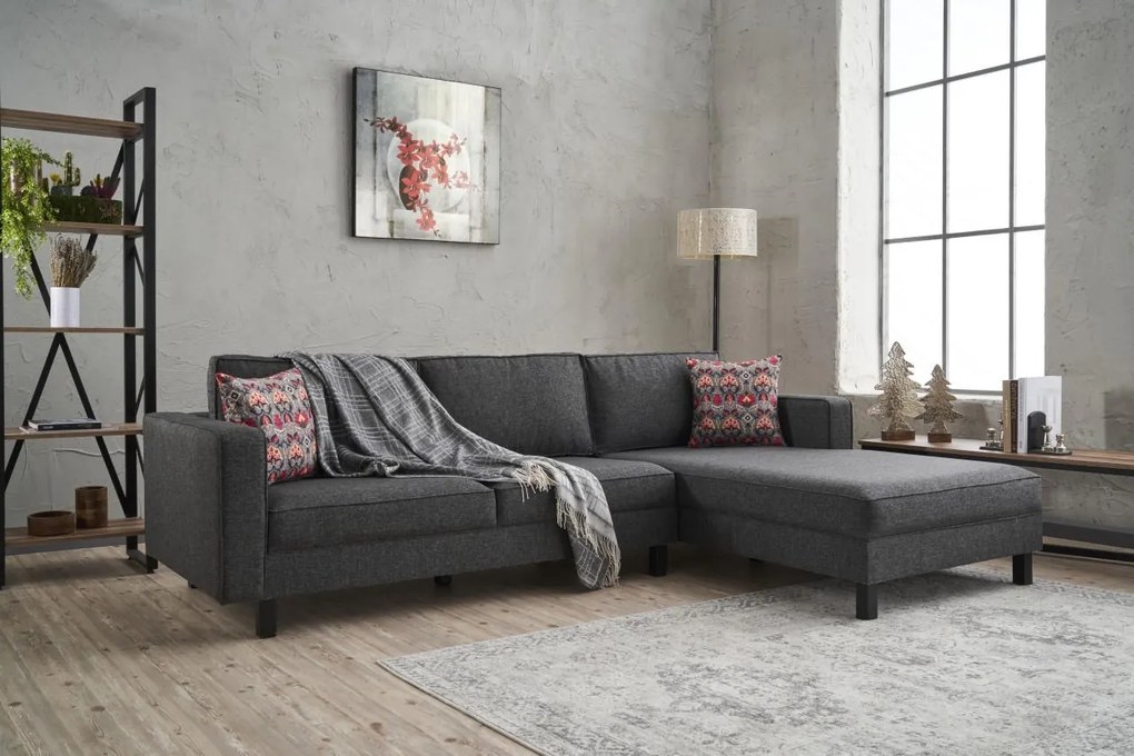 ****
Sofá de Canto Kale – Antracite – 258 x 83 x 181 cm
**