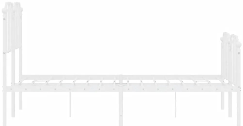 Estrutura de cama com cabeceira e pés 120x190 cm metal branco