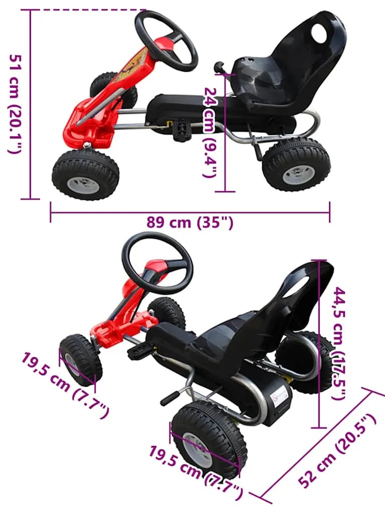 Kart a pedais vermelho