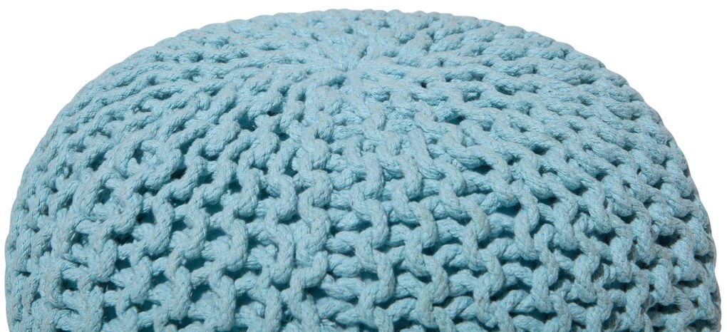 Pufe redondo em tricot azul claro 40 x 25 cm CONRAD Beliani