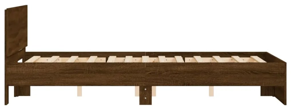Estrutura de cama com cabeceira 135x190 cm carvalho castanho