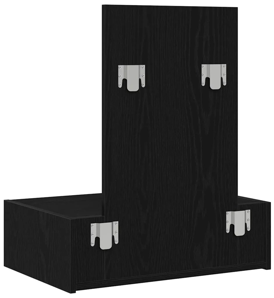 Mesa de maquilhagem suspensa Carvalho Preto 60x40x70 cm