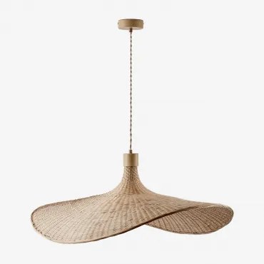 Lâmpada De Teto Suspensa Em Bambu Chaifer Natural & 80 X 70 Cm - Sklum