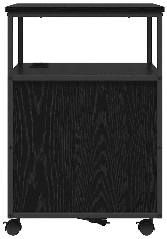 Armário de Escritório com roda Carvalho preto 60 x 46 x 67 cm