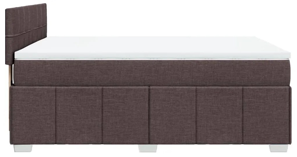 Cama com molas/colchão 160x200 cm tecido castanho-escuro