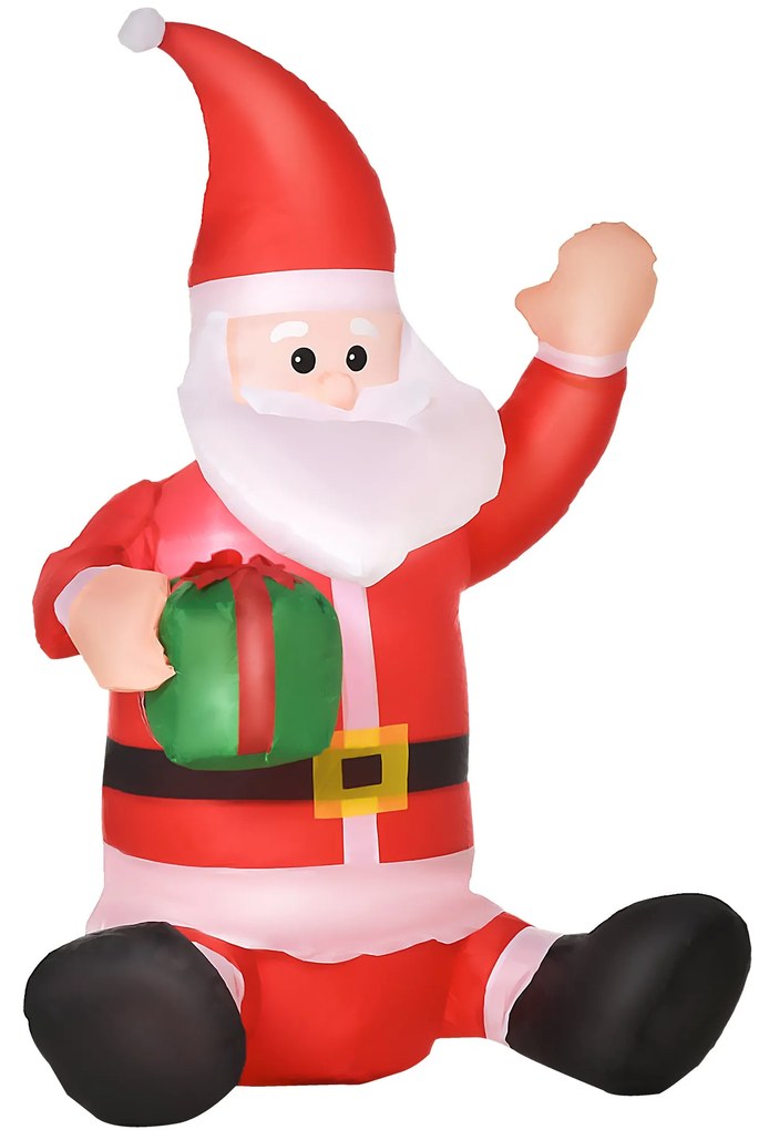 Pai Natal Insuflável de 1,2 m com Presente Decoração de Natal Iluminaç