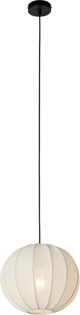 Candeeiro Pendente Japandi Seda Branca 30cm - Plu
