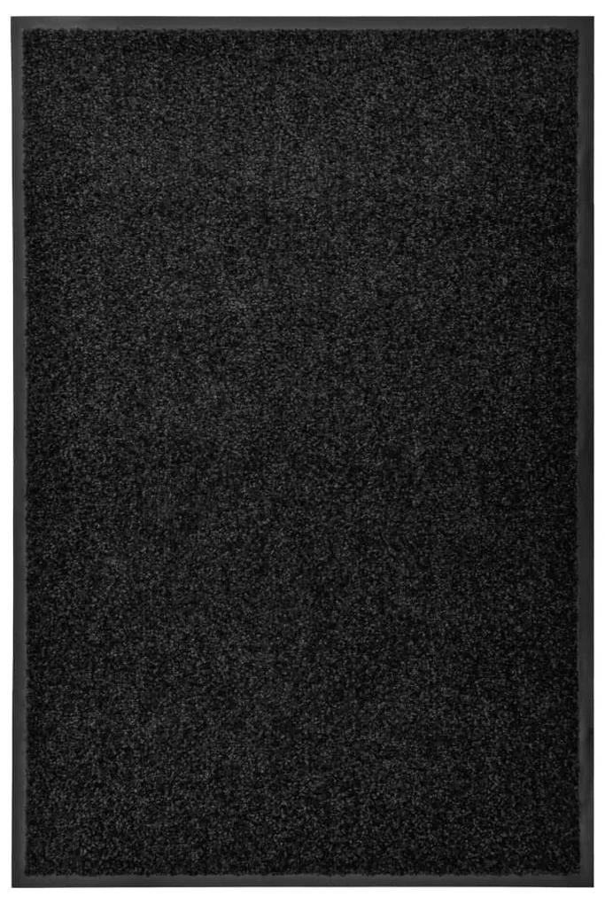 Tapete de porta lavável 60x90 cm preto