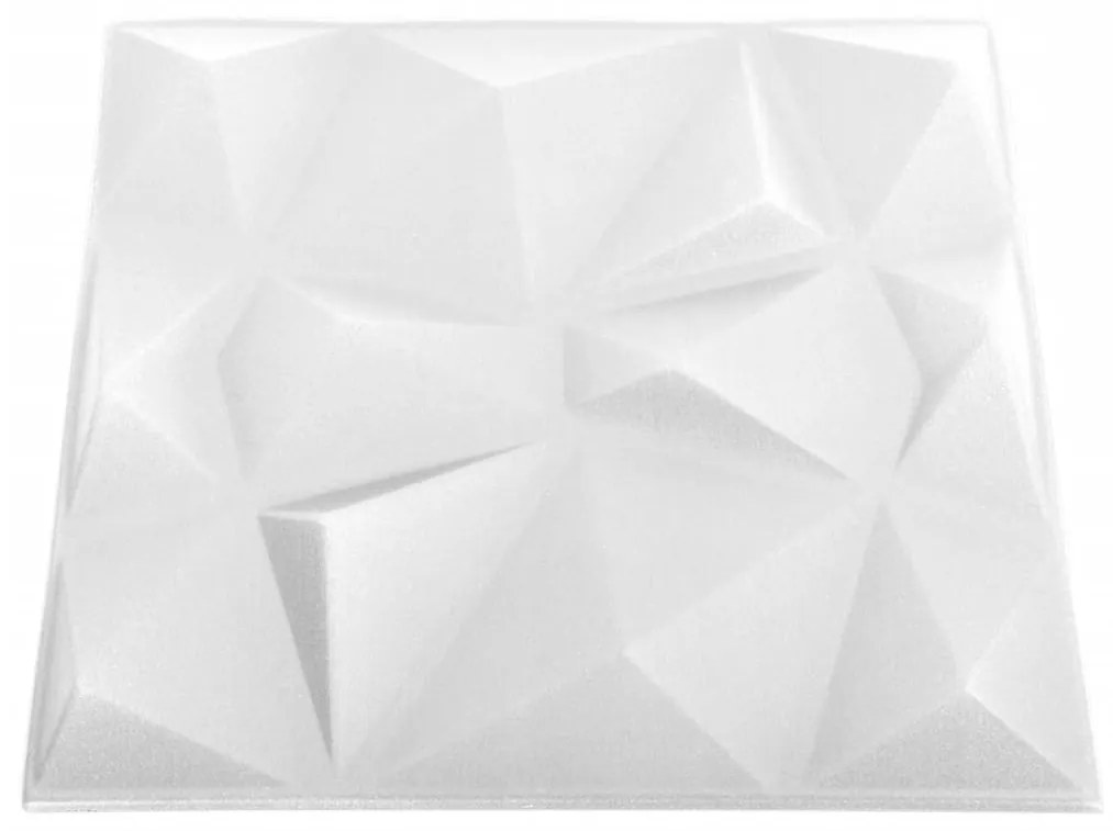 Painéis de parede 3D 12 pcs 50x50 cm 3 m² branco diamante