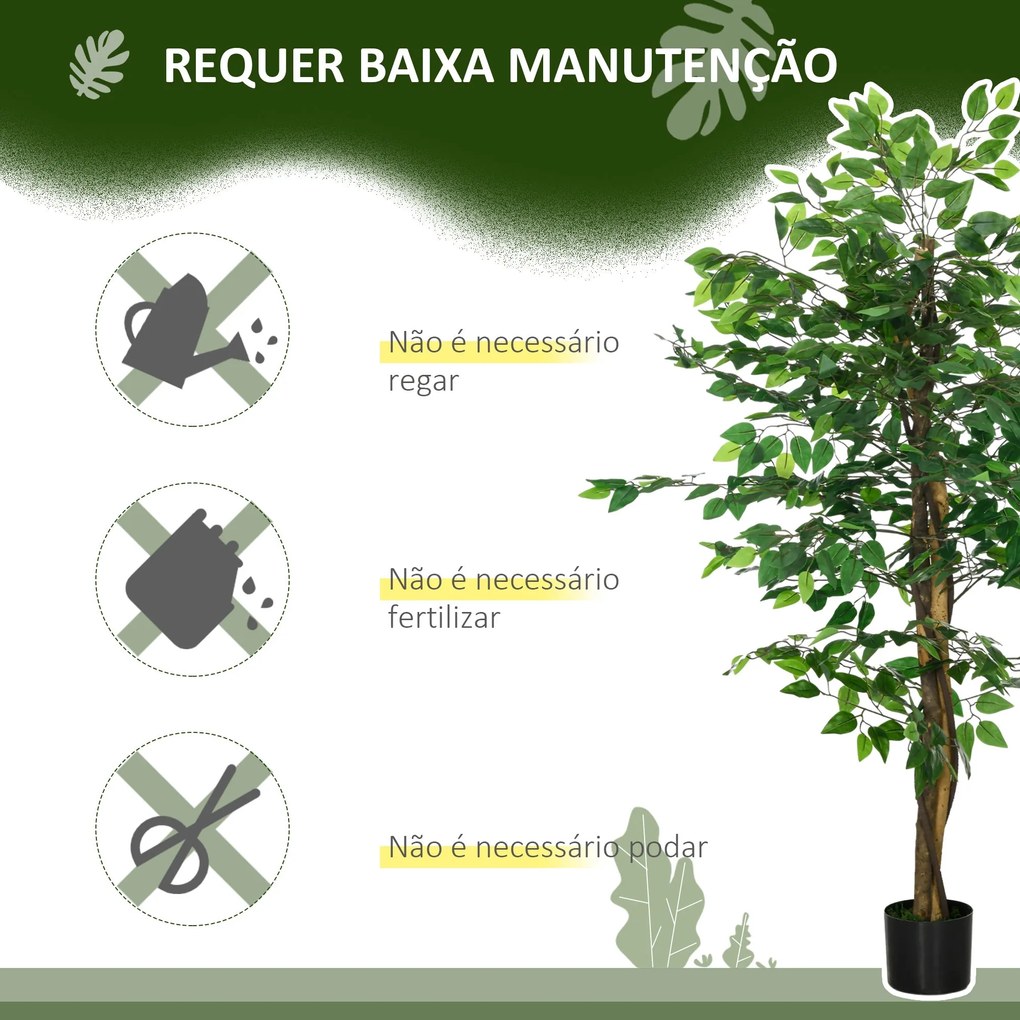 Planta Figueira Artificial com Tronco Realista 150 cm Planta Artificia