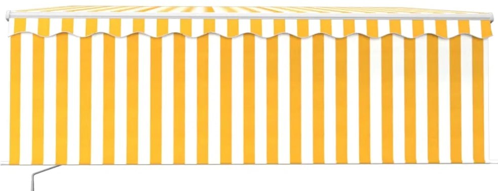 Toldo retrátil manual com estore 4x3 m amarelo e branco