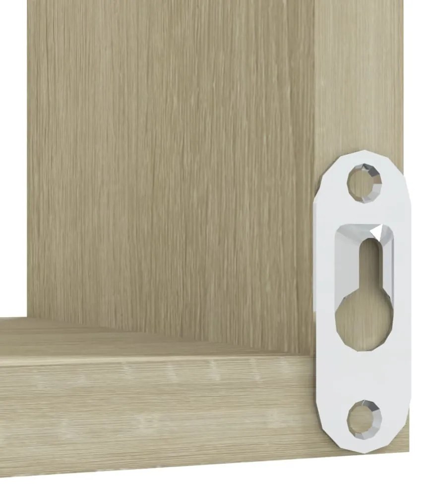 Estantes canto p/ parede 2pcs derivados de madeira carv. sonoma