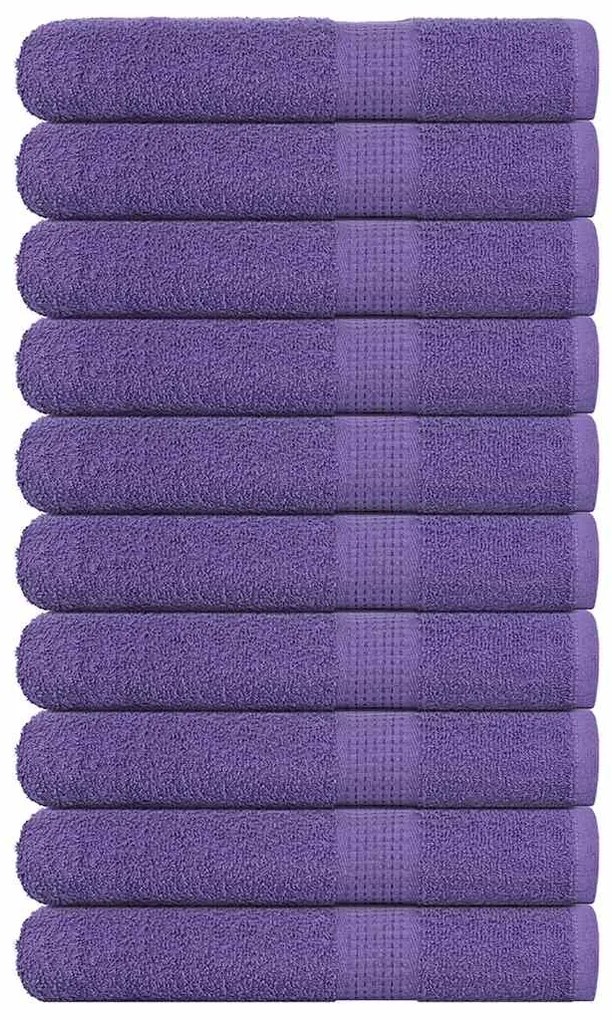vidaXL Toalhas FROGN 10 pcs 100x200 cm 360 g/m² roxo