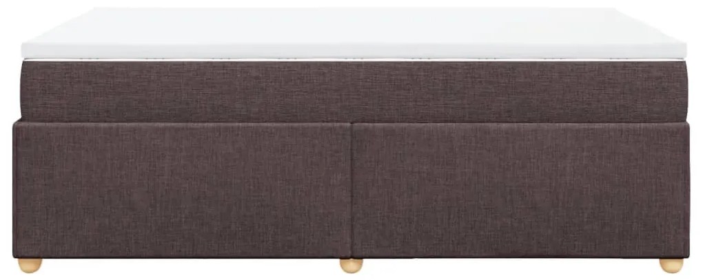 Cama boxspring com colchão 120x190 cm tecido castanho-escuro