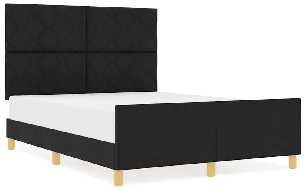 Cama vidaXL Preta 140x190 cm em Tecido