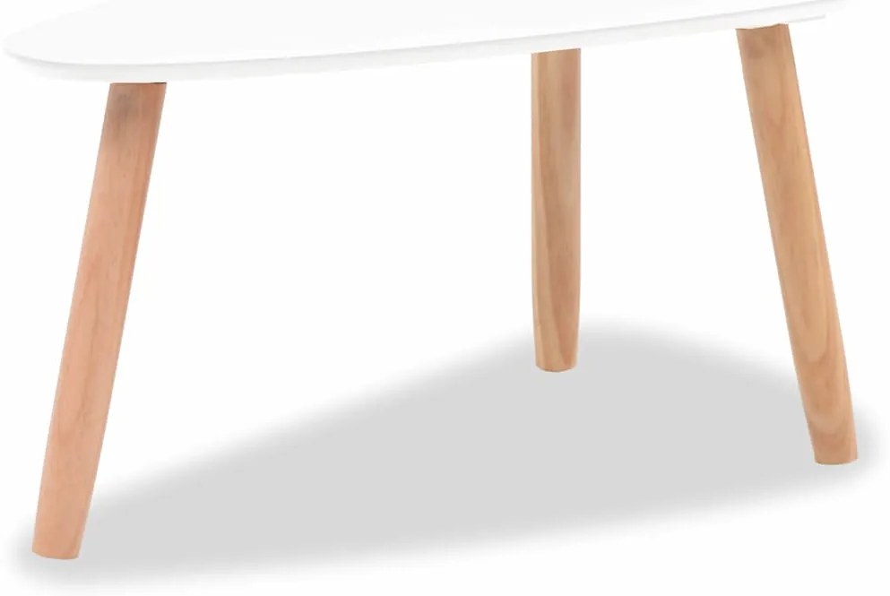 Conjunto mesas de centro 2 pcs pinho maciço branco
