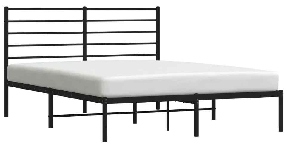 Estrutura de cama com cabeceira 140x190 cm metal preto