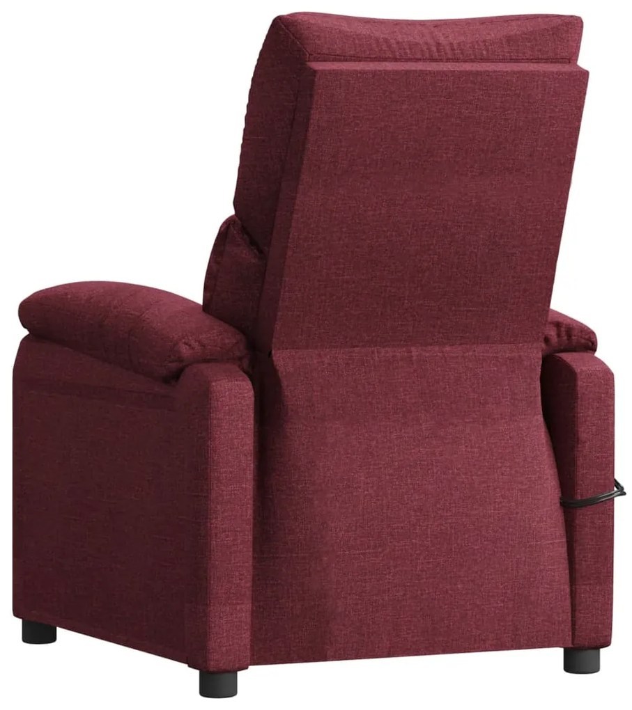 Poltrona de massagens elétrica reclinável tecido vermelho tinto