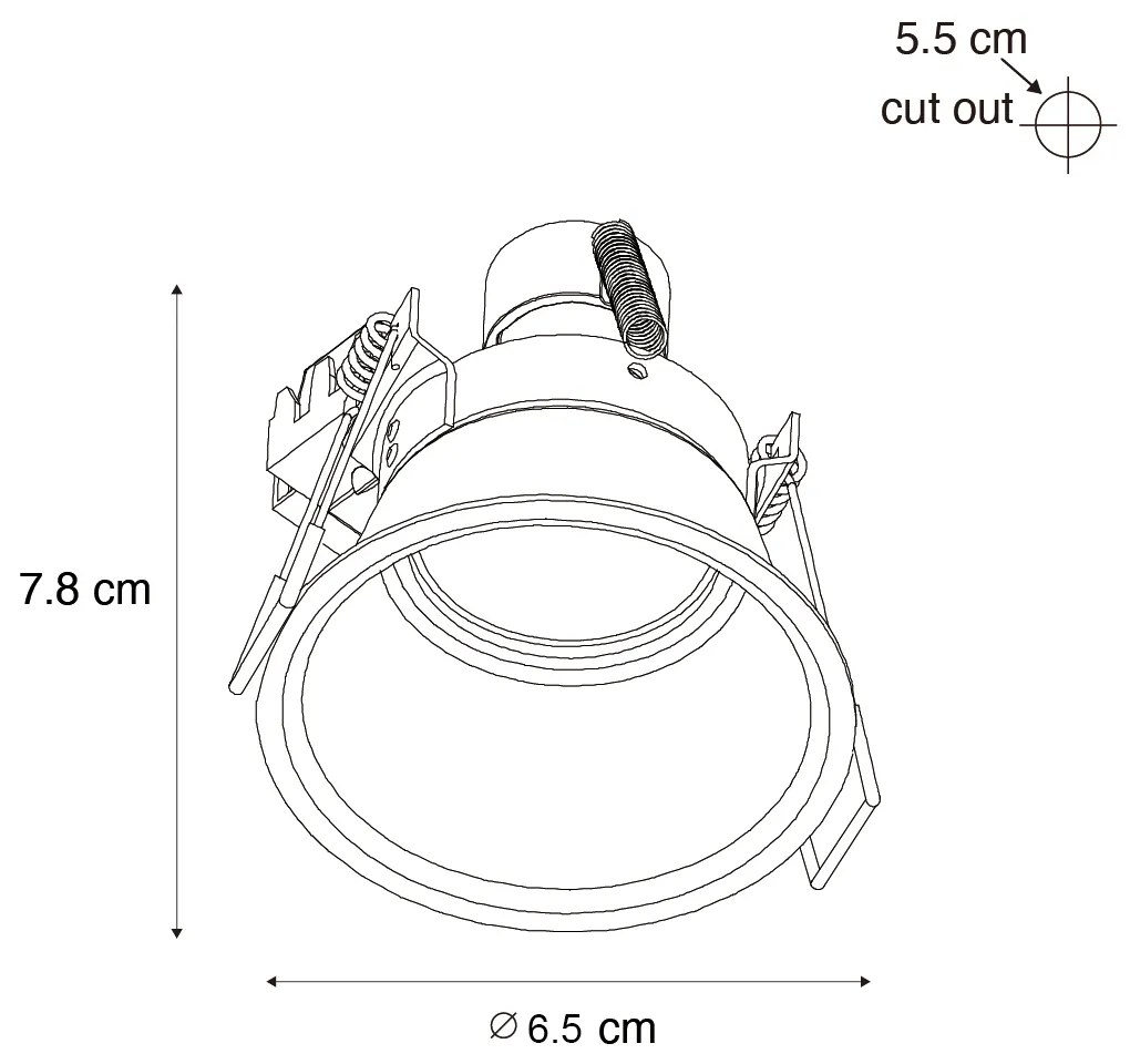 Conjunto de 6 Focos Embutidos Pretos GU10 35mm IP44 - Dept Moderno