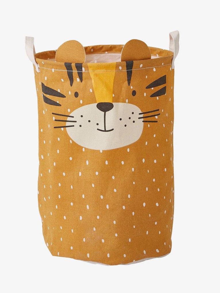 Cesto de arrumação, Tigre amarelo medio estampado