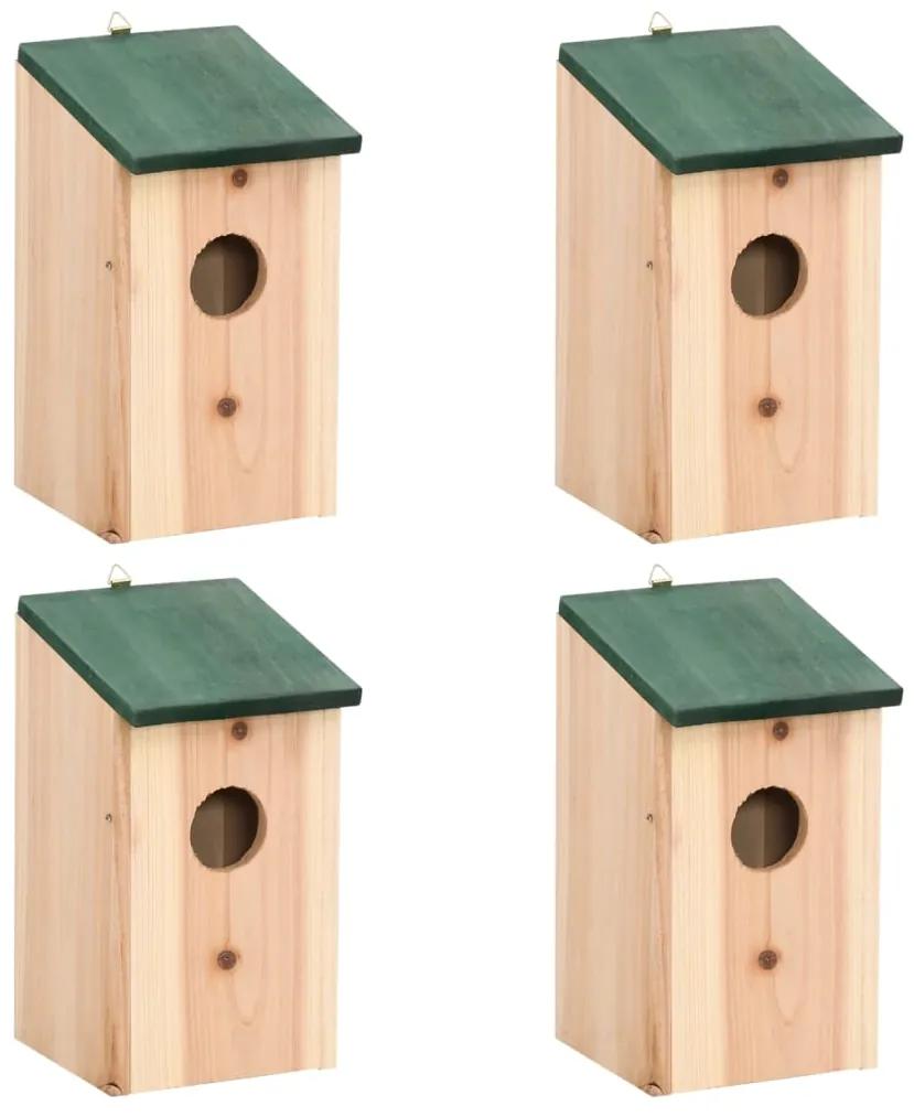 Casas para pássaros 4 pcs madeira 12x12x22 cm