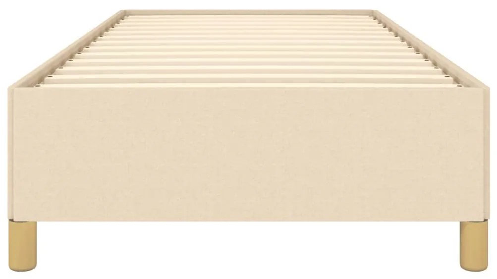 Estrutura de cama sem colchão 90x190 cm tecido creme