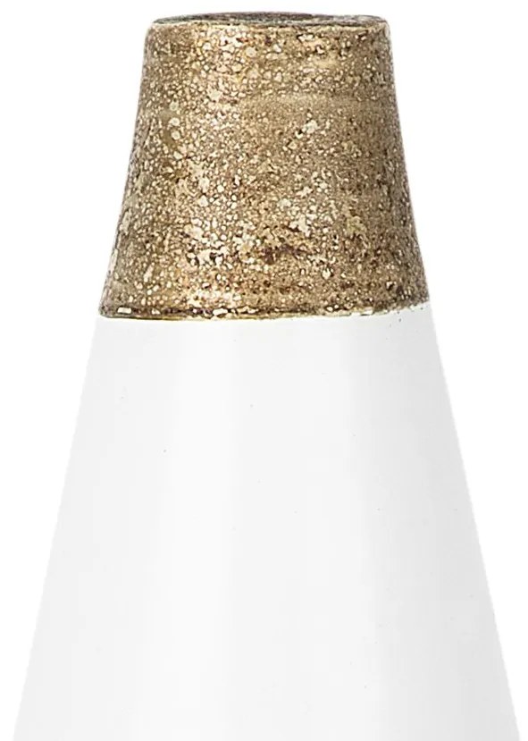 Terracota Jarro decorativo 53 Branco Dourado EMONA Beliani