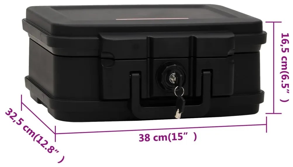 Cofre 38x32,5x16,5 cm preto