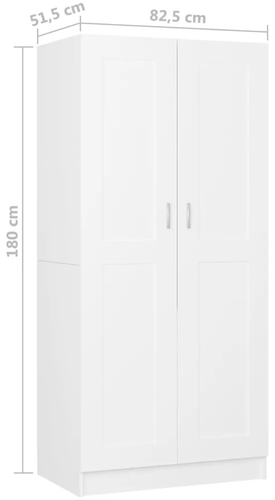 Roupeiro 82,5x51,5x180 cm contraplacado branco