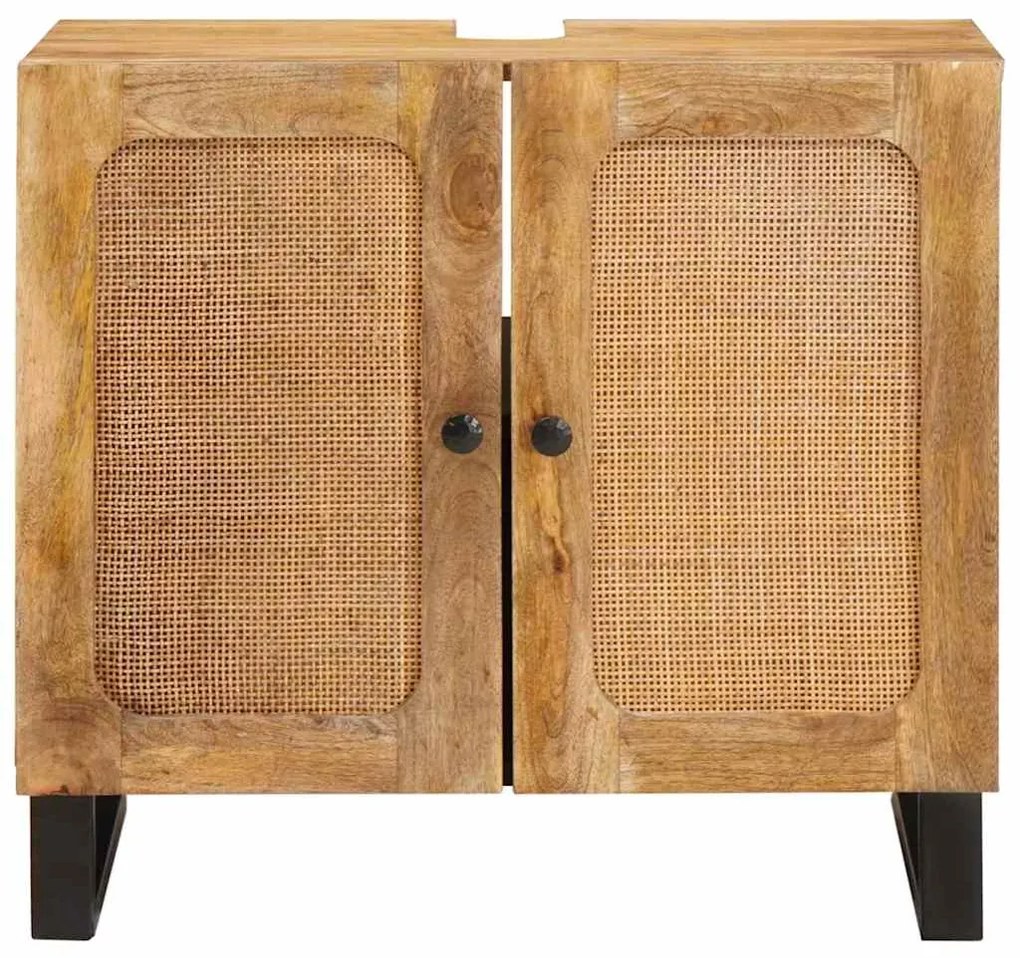 vidaXL Armário para Pia de Banheiro com porta Castanho 62 x 33 x 58 cm