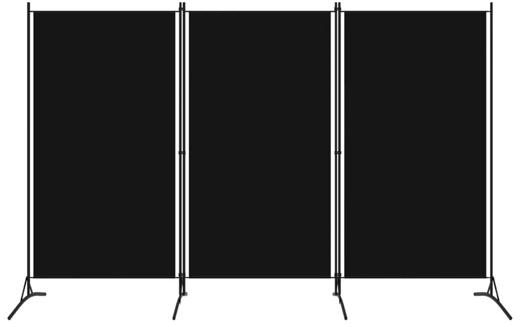 Divisória de quarto com 3 painéis 260x180 cm preto